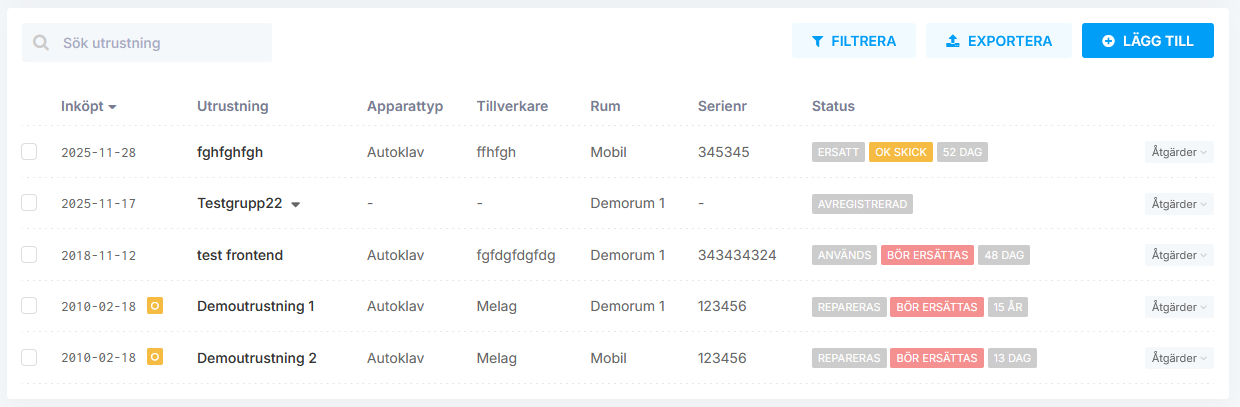 Utrustningsregister